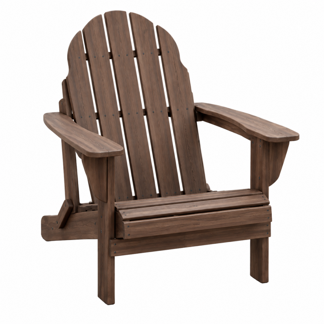 Adirondackstuhl 85 x 92 x 98 cm Holz braun Gartenstuhl mit breiten Armlehnen