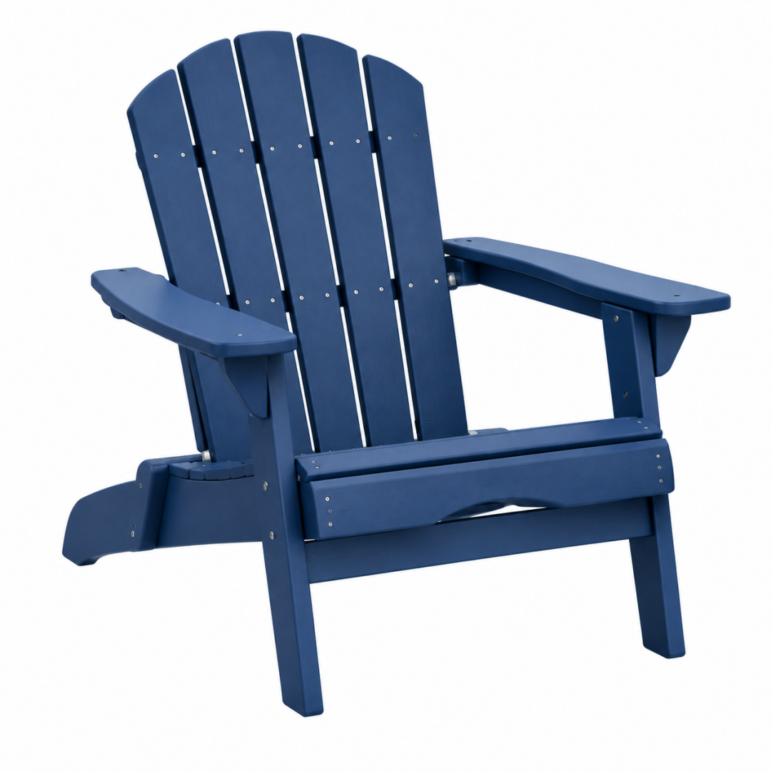Adirondack Gartenstuhl 78 x 83 x 98 cm aus HDPE-Kunststoff Blau - mit breiten Armlehnen