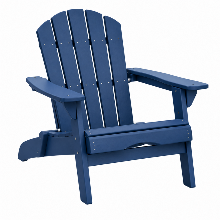 Adirondack Gartenstuhl 78 x 83 x 98 cm aus HDPE-Kunststoff Blau - mit breiten Armlehnen
