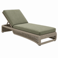 Gartenliege 200 x 75 x 85 cm Polyrattan Beige Grün mit verstellbarer Rückenlehne