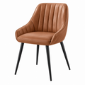 Esszimmerstuhl 56 x 61 x 86 cm Kunstleder Cognac gepolstert
