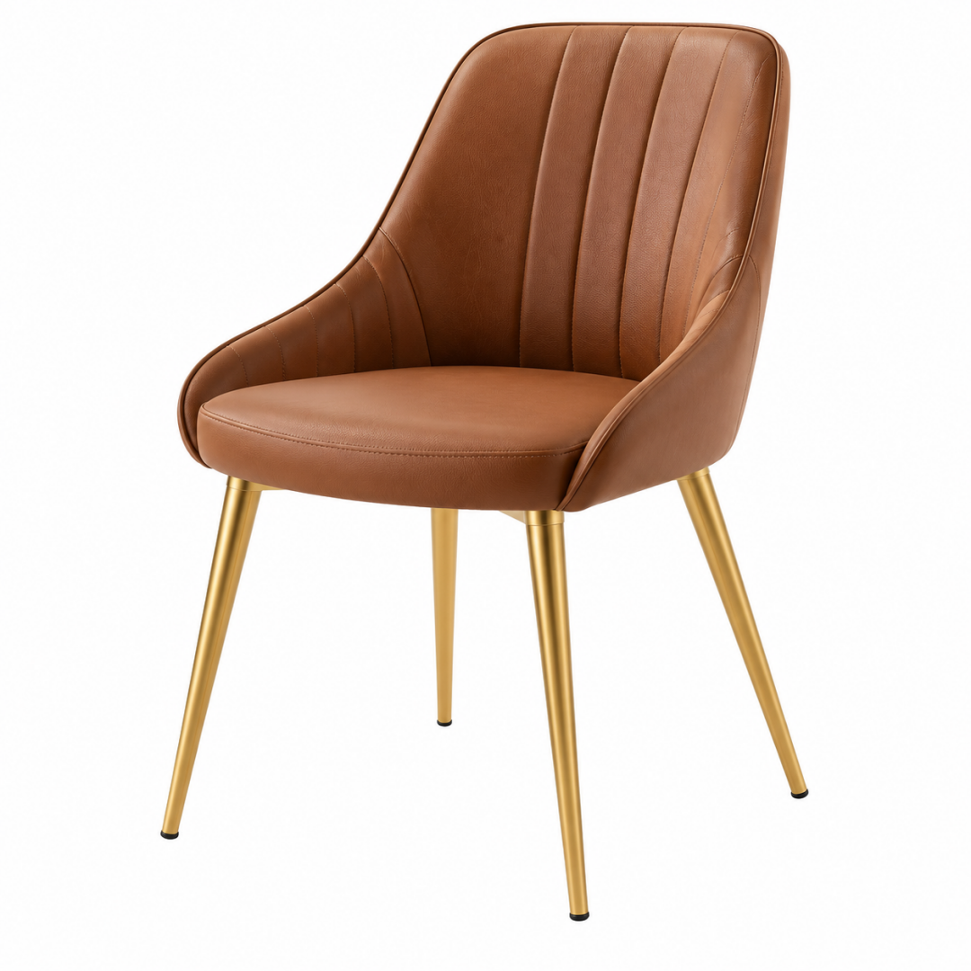 Esszimmerstuhl 58 x 62 x 86 cm Kunstleder Braun gepolstert Modern