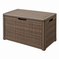 Aufbewahrungsbox 120 x 60 x 60 cm Kunststoff Braun Rattanoptik für Garten und Terrasse